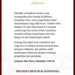 Ucapan Selamat Hari Raya Idul Adha 1446 H Dari Presiden RI