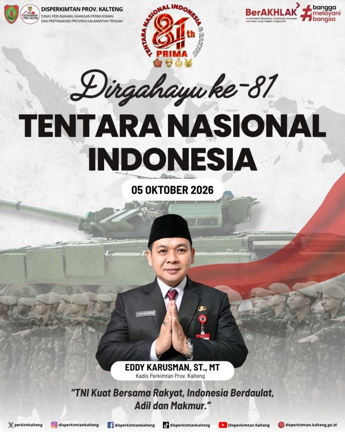 Merah dan Putih Modern Profesional Ucapan Selamat Hari Tentara Nasional Indonesia Instagram Post